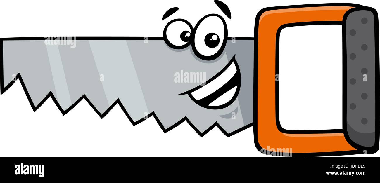 Cartoon Illustration Des Holzes Sah Werkzeug Charakter Clipart Stock Vektorgrafik Alamy