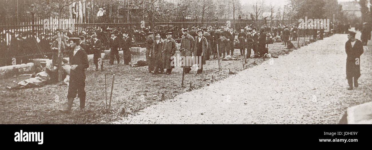 Britische Marinesoldaten in Holland 1914 interniert Stockfoto