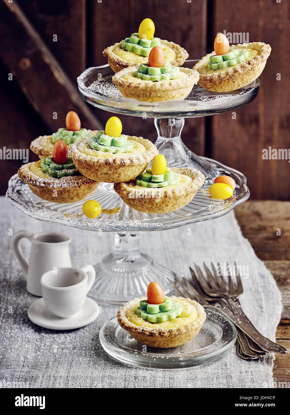 Ostern-Quark tartelets Stockfoto