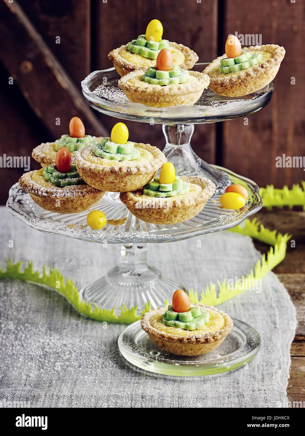 Ostern-Quark tartelets Stockfoto