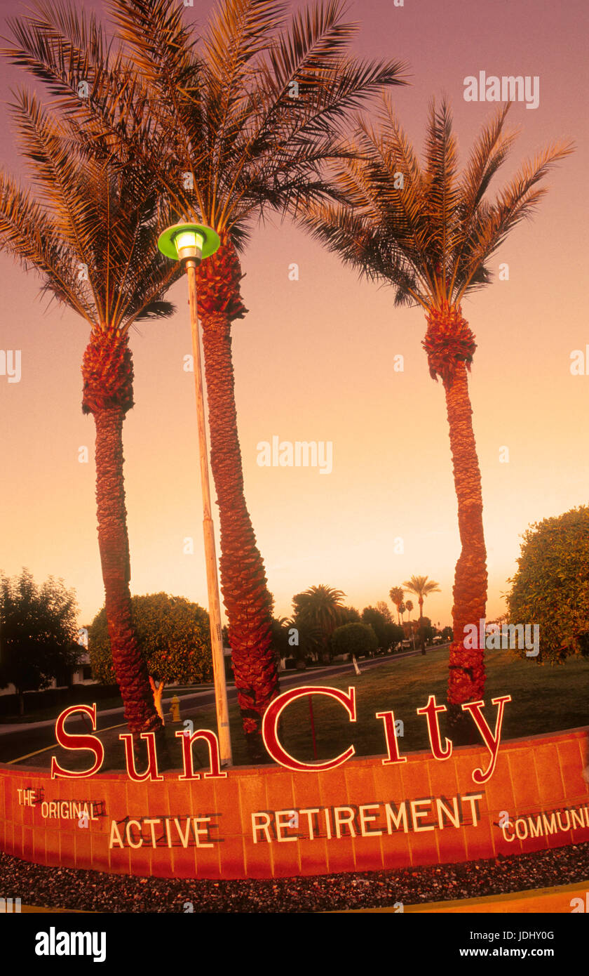 Sun City in Arizona Zeichen Stockfoto