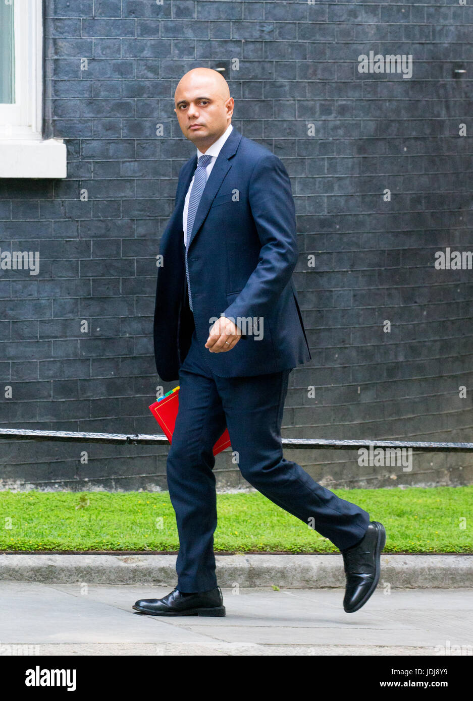 Sajid Javid, Secretary Of State for Communities and Local Government, kommt in der Downing Street für eine Kabinettssitzung Stockfoto