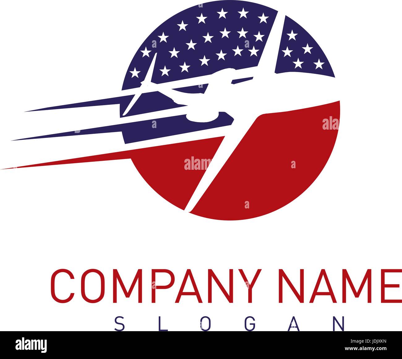 Amerikanischen Flugzeug-logo Stock Vektor