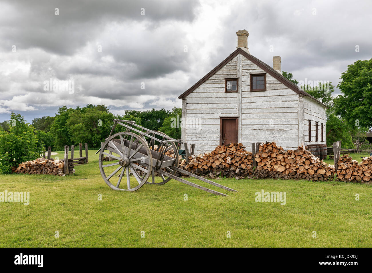 Senken Sie Fort Garry National Historic Site, Manitoba, Kanada. Stockfoto