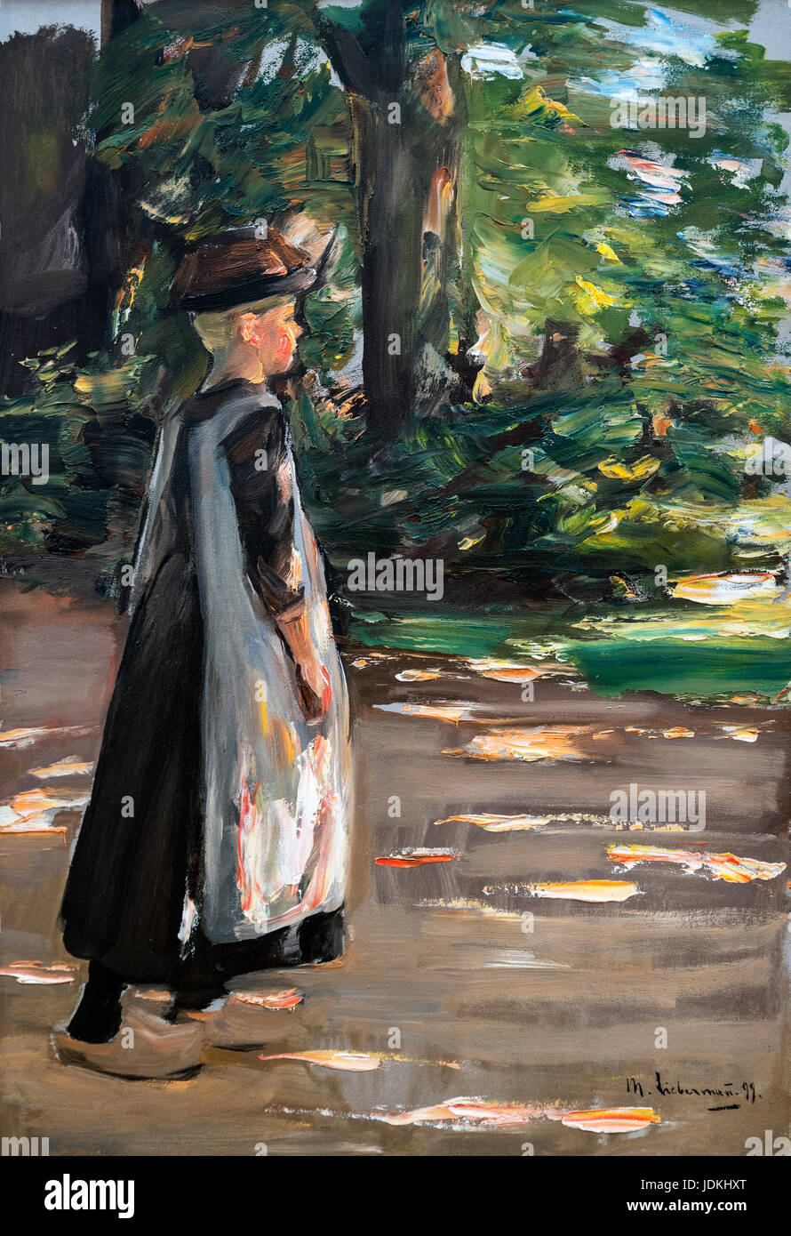 Max Liebermann-Malerei. Mädchen zu Fuß (Gehendes Mädchen) von Max Liebermann (1847-1935), 1897 Stockfoto