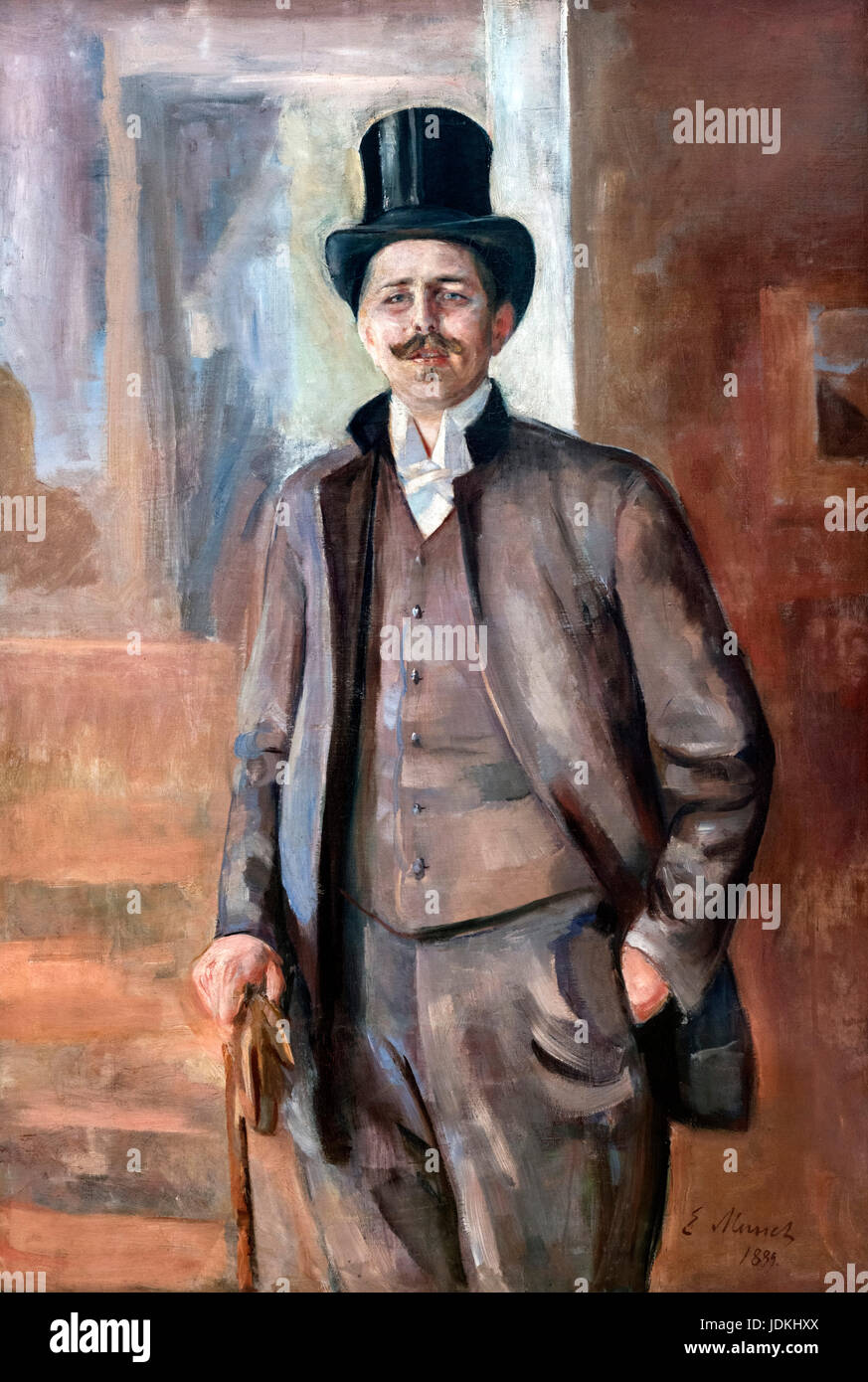Porträt der Künstlerin Carl Johannes Andreas Adam Dørnberger von Edvard Munch (1863-1944), 1889 Stockfoto