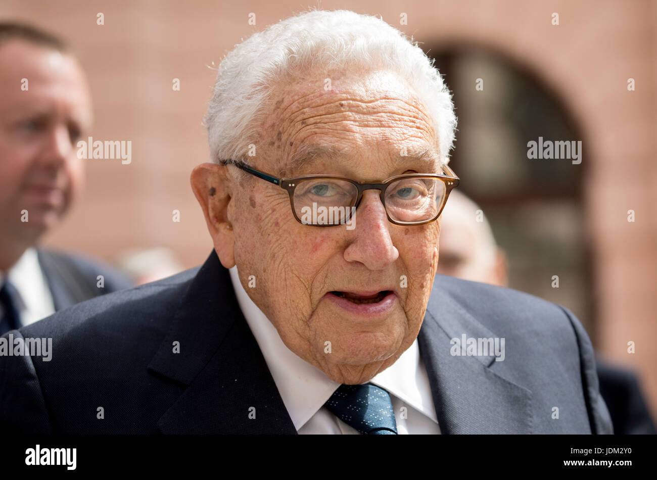 Berlin, Deutschland. 21. Juni 2017. Der ehemalige U.S. Foreign Minister Henry Kissinger besucht die Konferenz des German Marshall Fund der Vereinigten Staaten auf "70 Jahre Marshall-Plan" in Berlin, Deutschland, 21. Juni 2017. Foto: Kay Nietfeld/Dpa/Alamy Live News Stockfoto