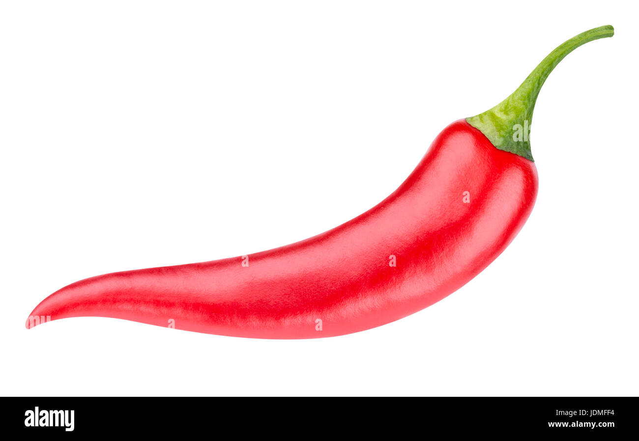 Red hot Chili peppers isoliert auf weißem Hintergrund Stockfoto
