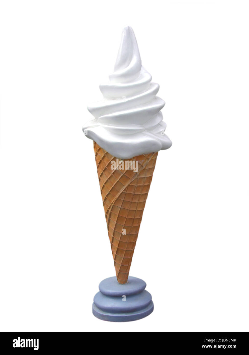 Vanille weich servieren Eis Zeichen, isoliert auf weißem Hintergrund Stockfoto