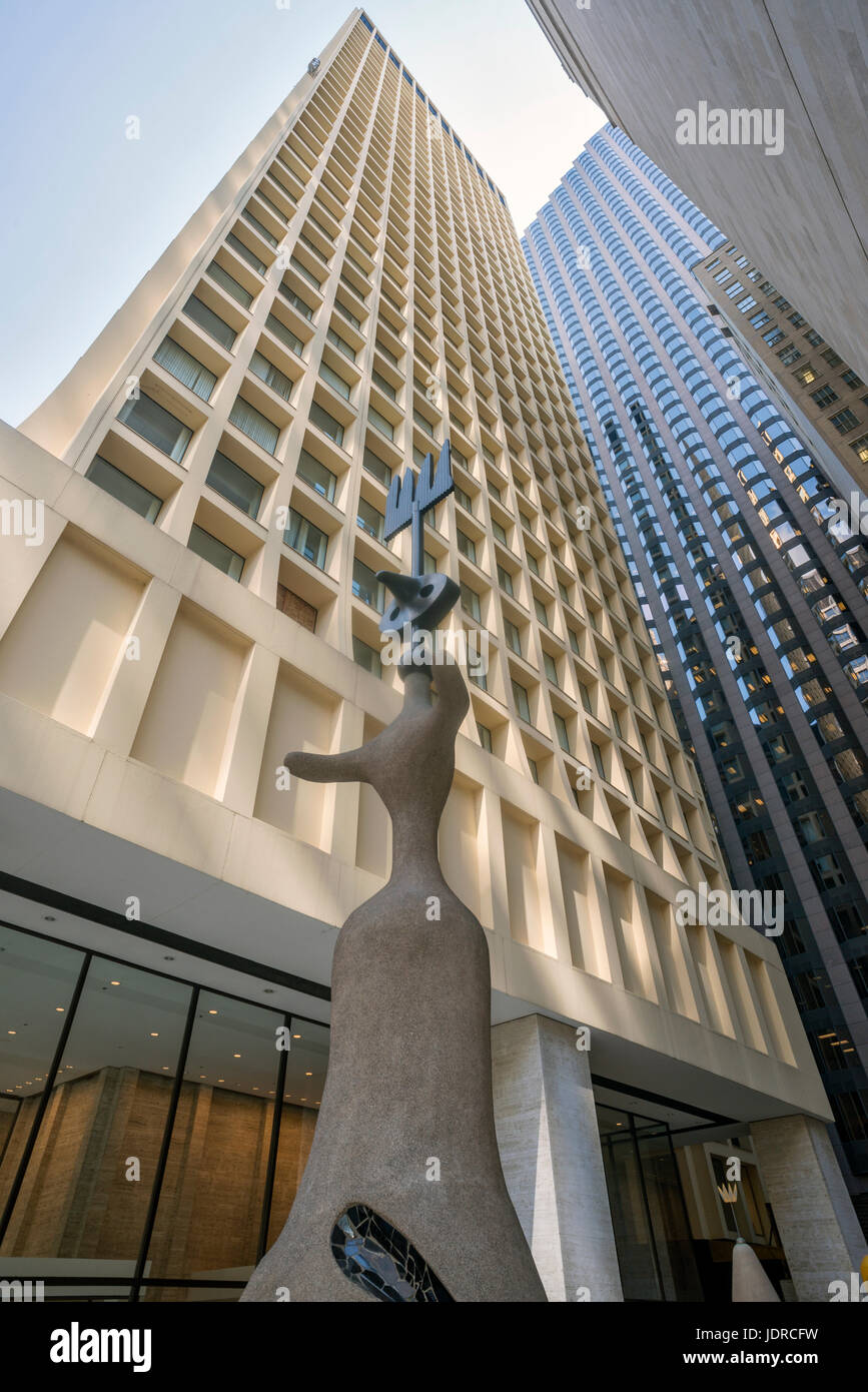Kunstwerk Joan Miro Sonne Monn und Star-Skulptur auf Sino St Chicago downtown Stockfoto