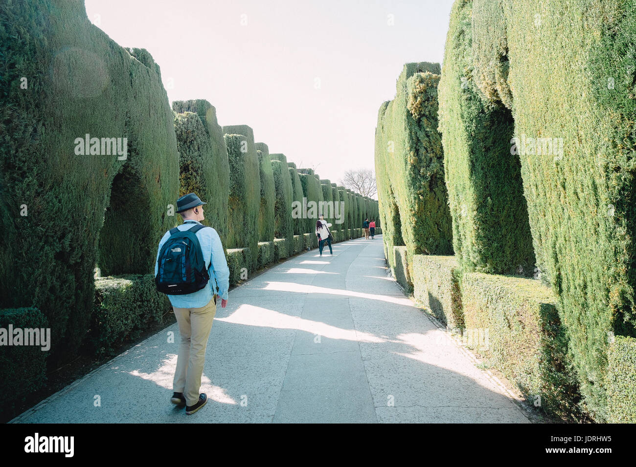 Touristen in der Palacio de Generalife Medina, Alhambra, Granada, Spanien Stockfoto