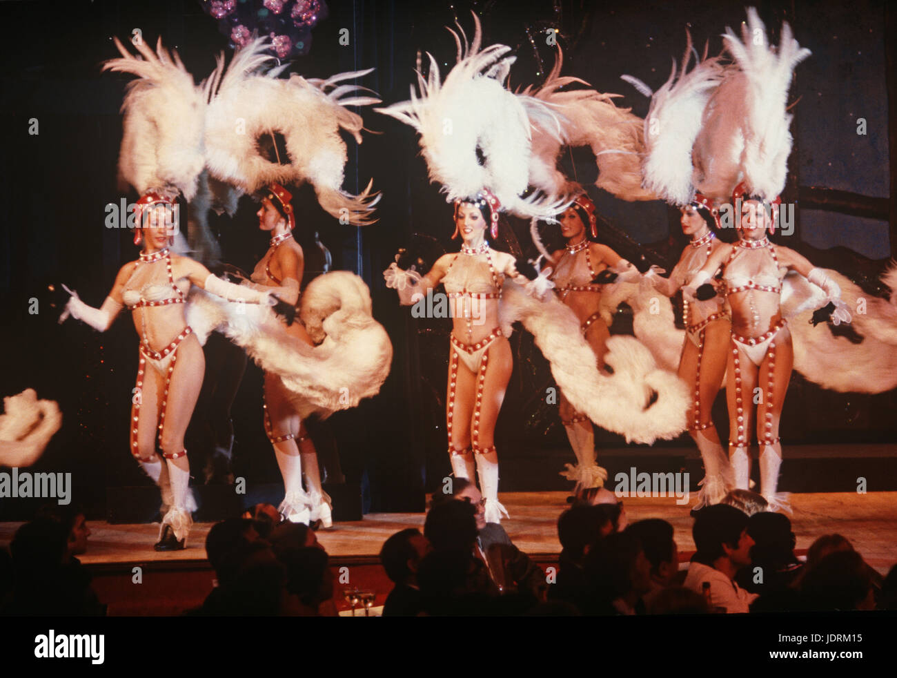 Tänzer im Moulin Rouge Kabarett, Clichy, Paris, Frankreich Stockfoto