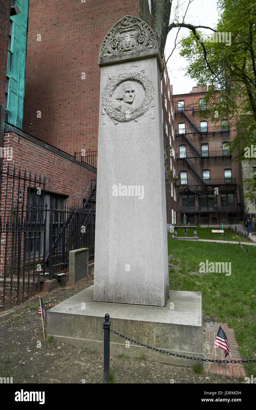 John Hancocks Grab Granary Burying Ground Boston USA Stockfoto
