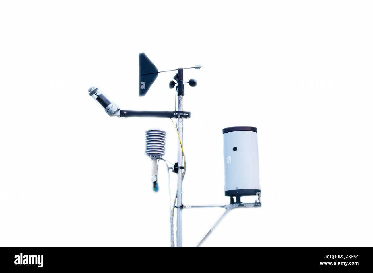 Windmesser für die Messung Natur auf weißem Hintergrund Stockfoto