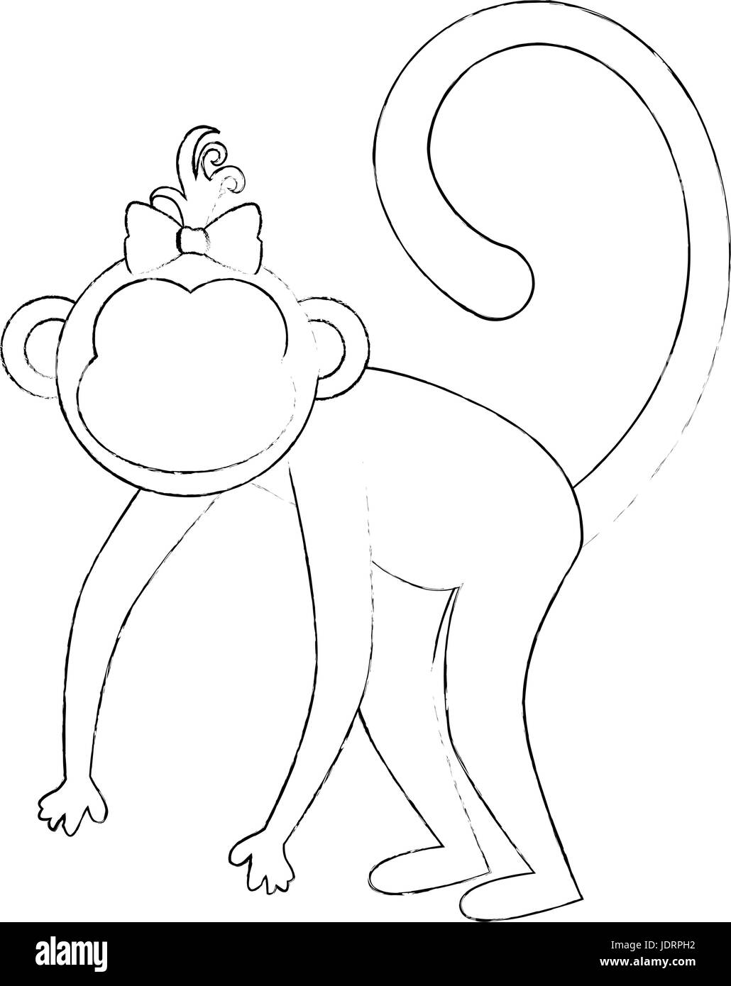 Affe Tier Symbol auf weißem Hintergrund-Vektor-illustration Stock Vektor