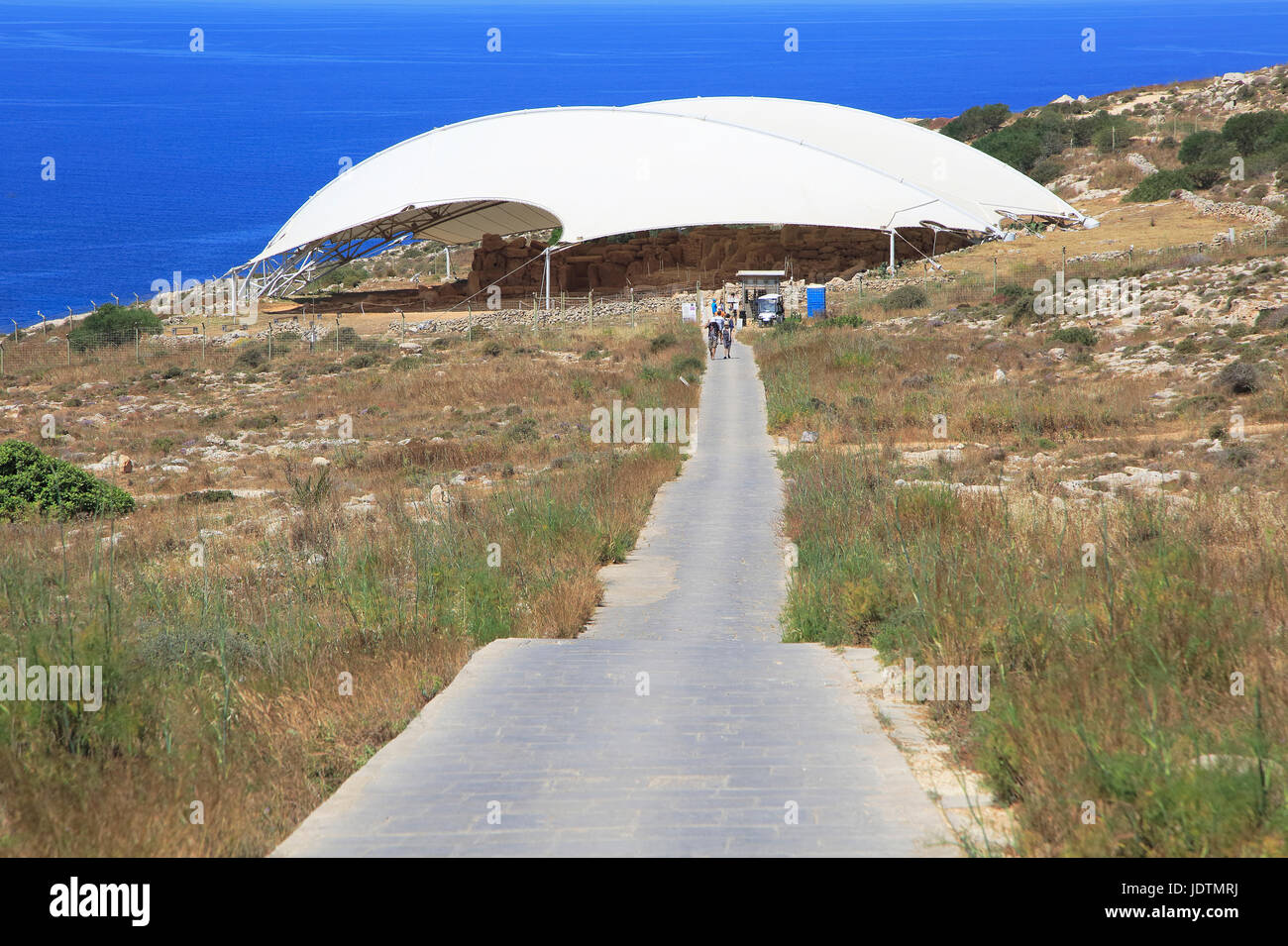 Mnajdra jungsteinzeitlichen Megalith prähistorischen Tempel komplexe Website, Malta Stockfoto