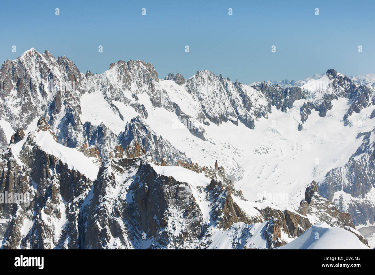 Verschneiten Bergszene, Chamonix, Frankreich Stockfoto