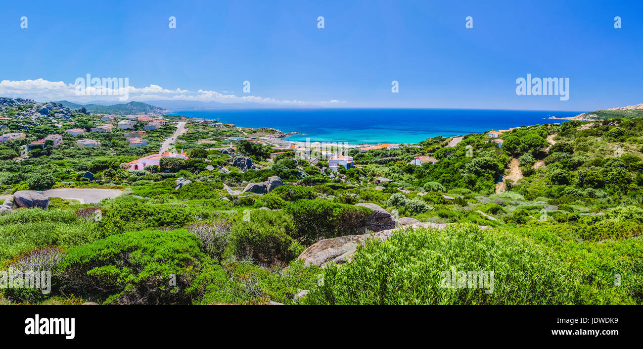 Schöne Übersicht Breite Schuss von Costa Paradiso, Sardinien, Italien Stockfoto