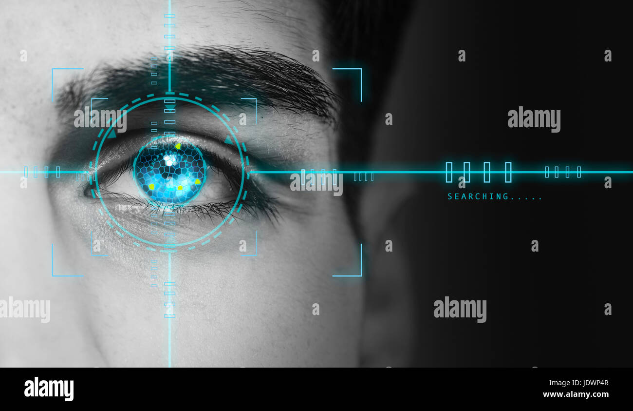 biometrischen High-Tech-Netzhaut-scan Stockfoto