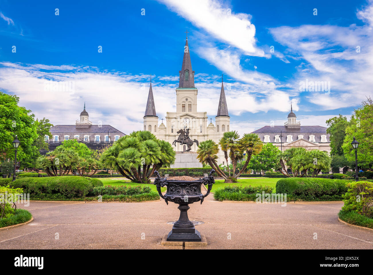 New Orleans, Louisiana, USA an der St. Louis Cathedral und Jackson Square. Stockfoto