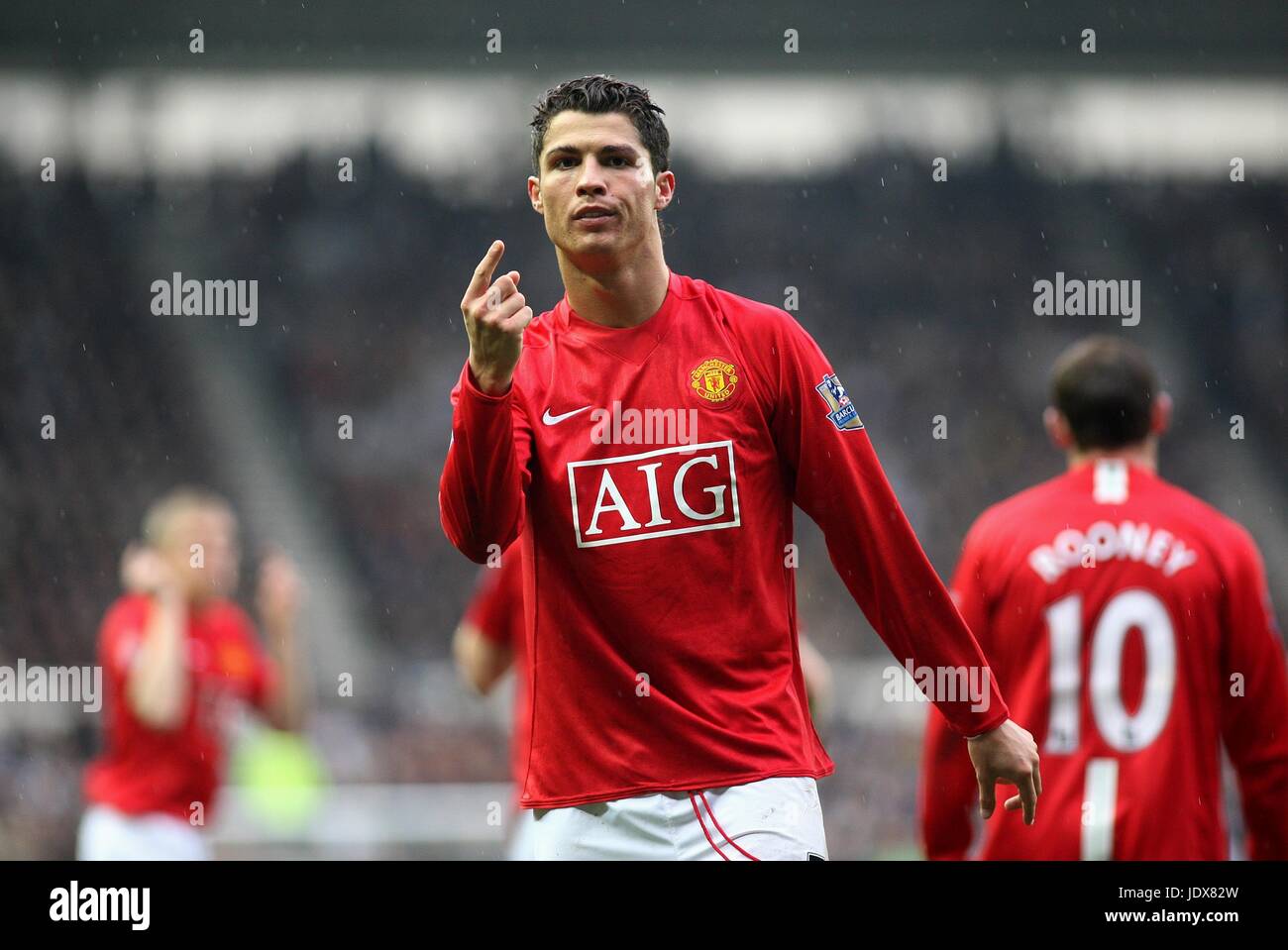 RONALDO zählt Chancen DERBY COUNTY V MANCHESTER UTD PRIDE PARK DERBY ENGLAND 15. März 2008 Stockfoto