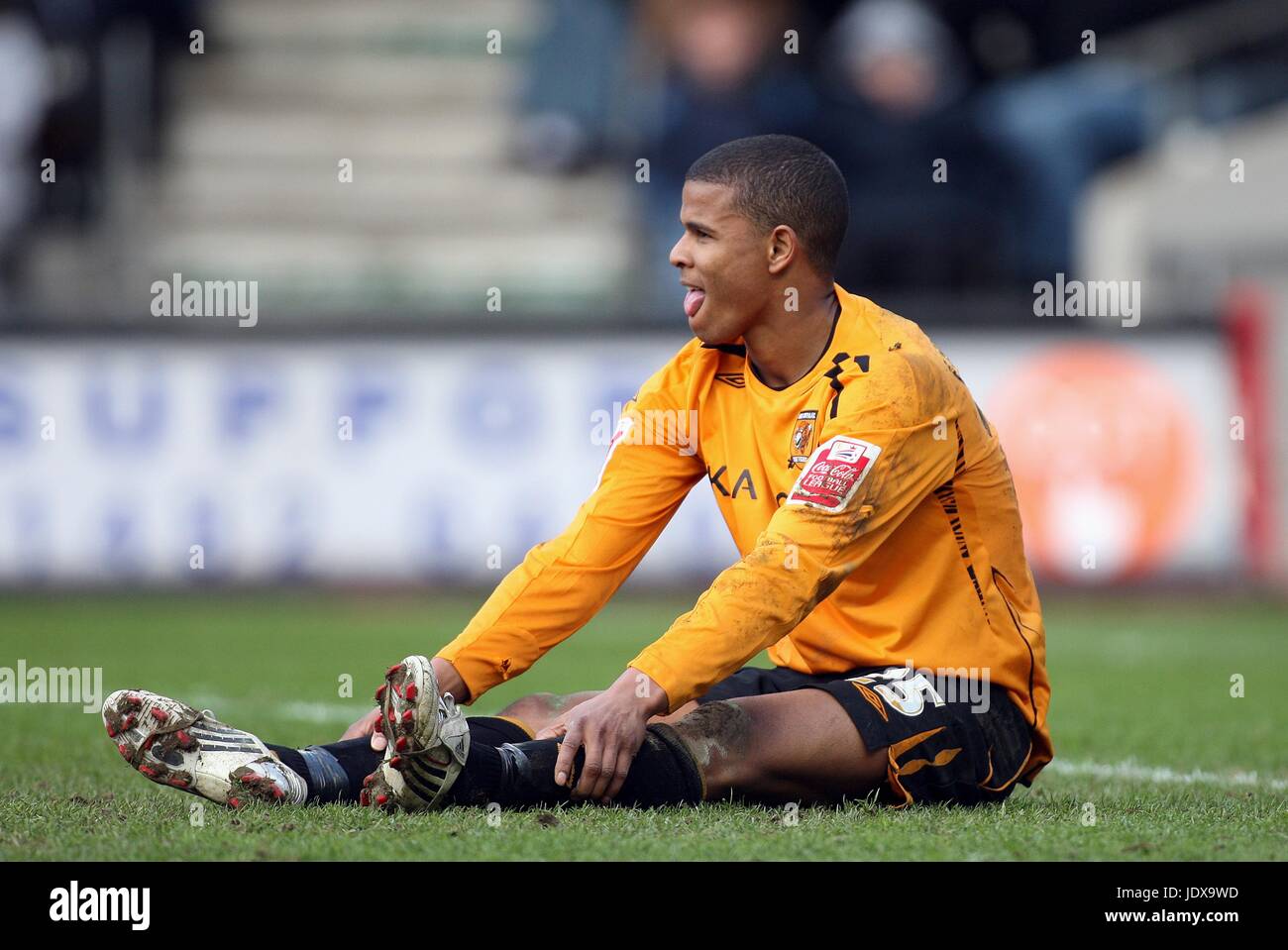 FRAIZER CAMPBELL HULL CITY FC K.C.STADIUM HULL ENGLAND 12. April 2008 Stockfoto