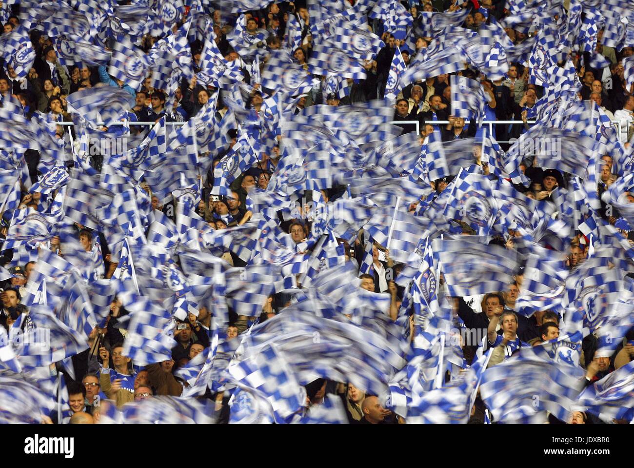 Meer von CHELSEA Fahnen MANCHESTER UNITED V CHELSEA LUZHNIKI Stadion Moskau Russische Föderation 21. Mai 2008 Stockfoto