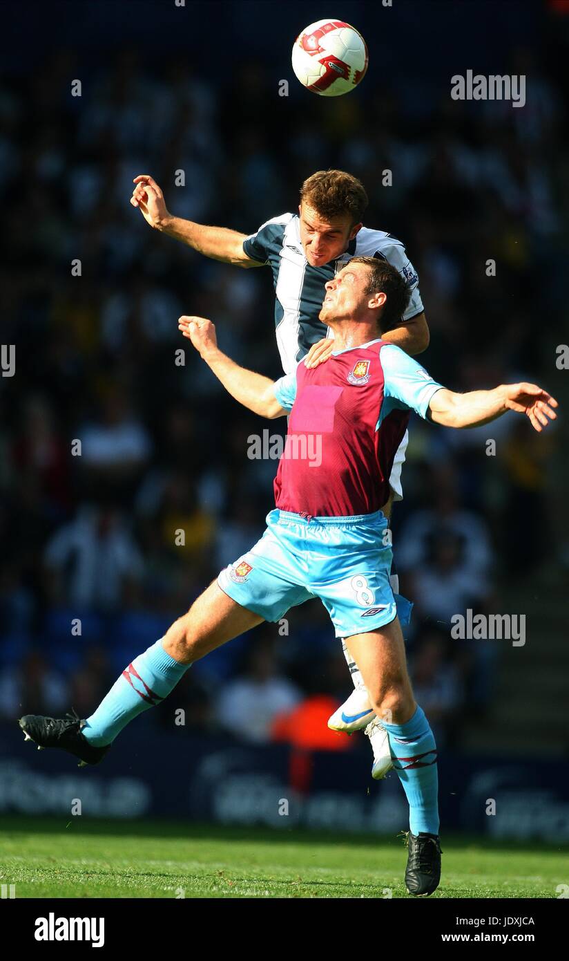 JAMES MORRISON & SCOTT PARKER WEST BROM V WEST HAM HAWTHORNS WEST BROMWICH ENGLAND 13. September 2008 Stockfoto