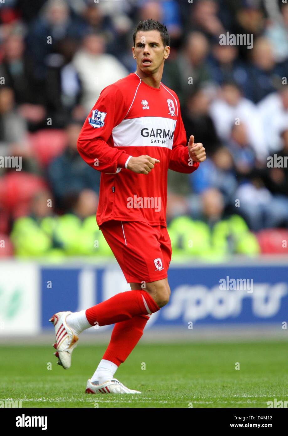 JEREMIE ALIADIERE MIDDLESBROUGH FC JJB STADIUM WIGAN ENGLAND 4. Oktober 2008 Stockfoto