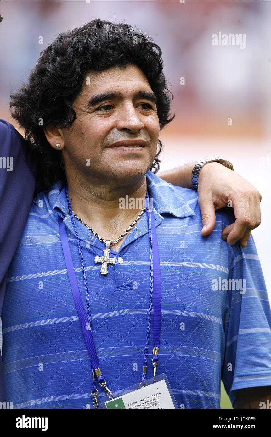 DIEGO MARADONA Argentinien Olympiastadion Peking CHINA 23. August 2008 Stockfoto