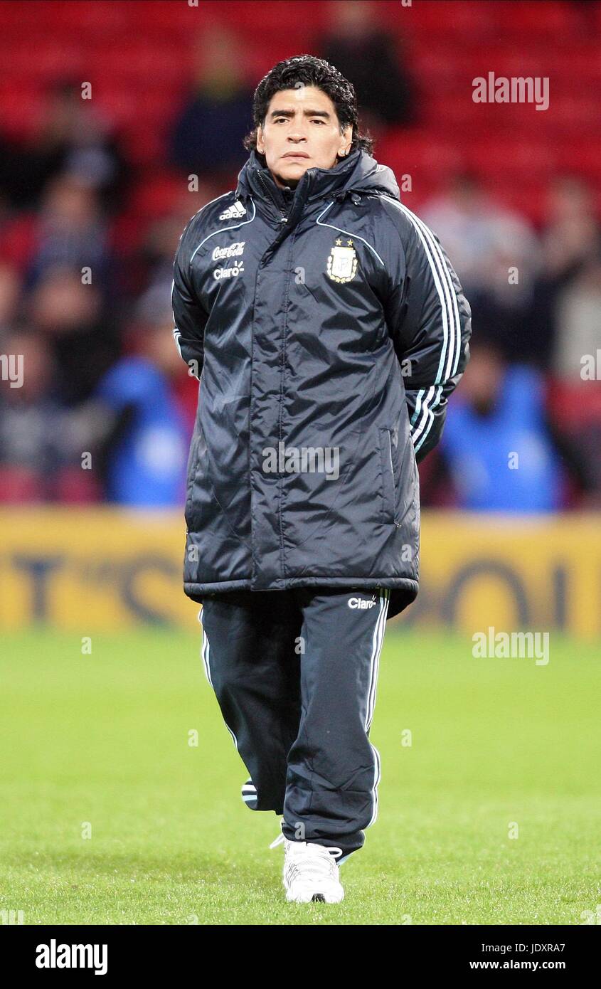 DIEGO MARADONA Argentinien Trainer HAMPDEN PARK GLASGOW Schottland 19. November 2008 Stockfoto