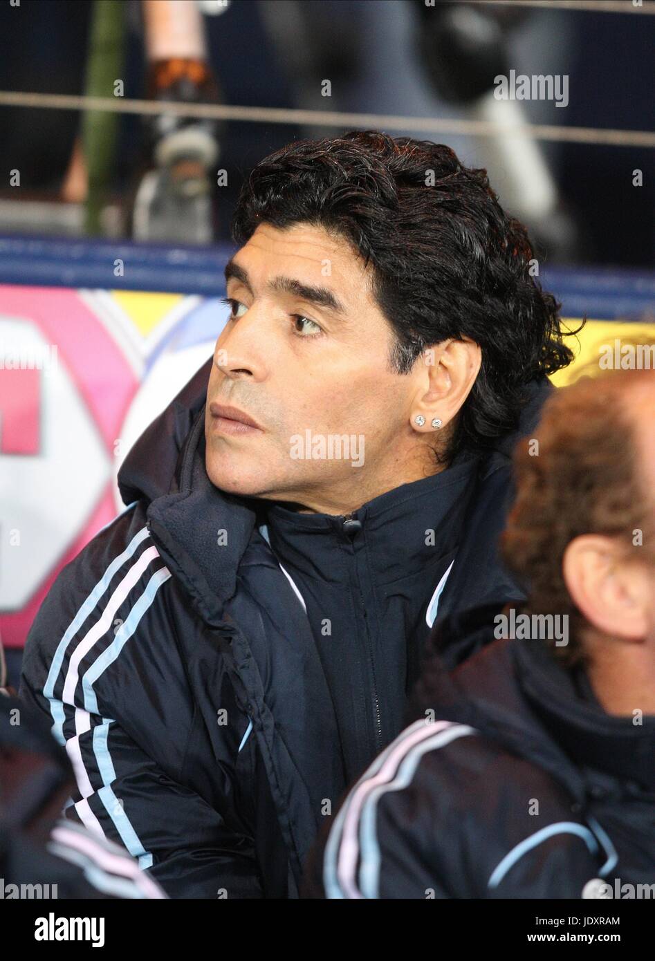DIEGO MARADONA Argentinien Trainer HAMPDEN PARK GLASGOW Schottland 19. November 2008 Stockfoto