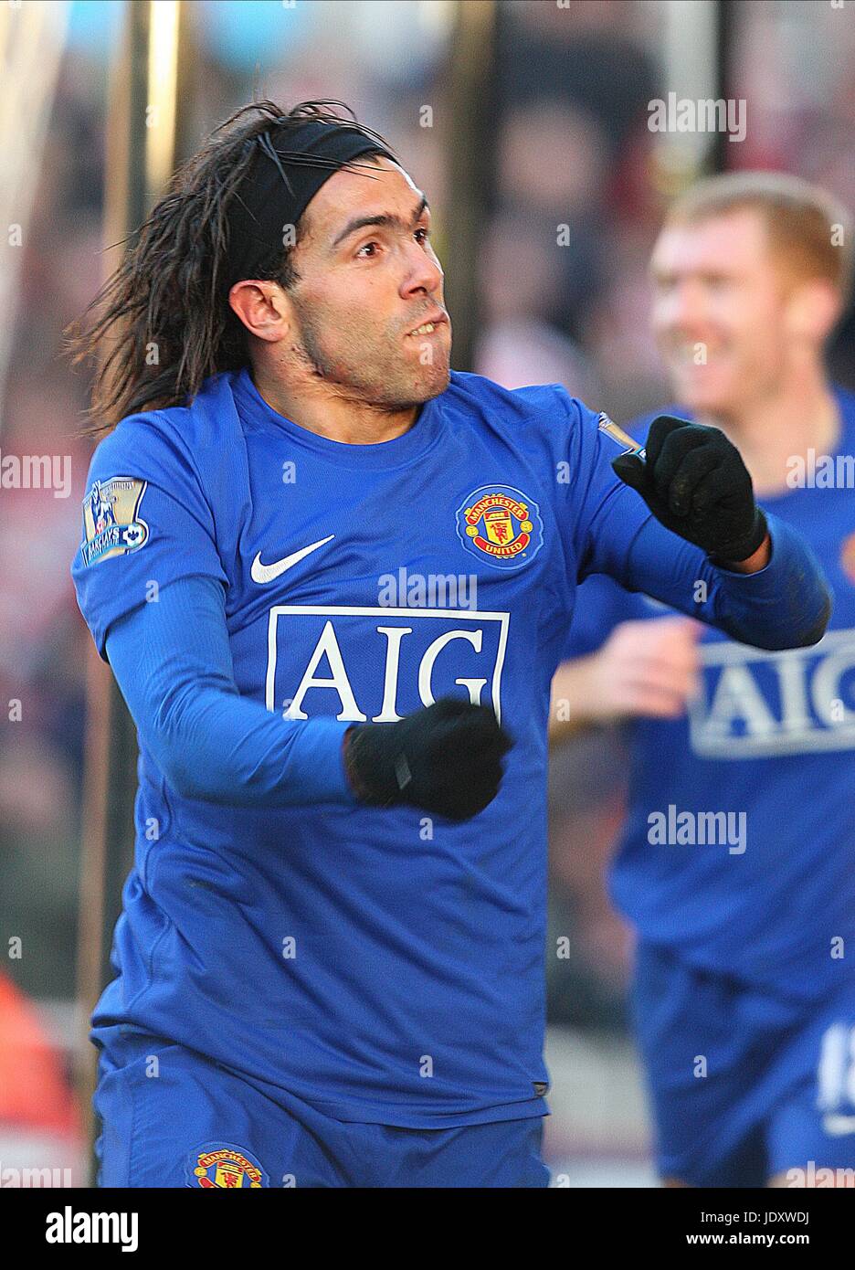 CARLOS TEVEZ STOKE CITY V MANCHESTER UNITED BRITANNIA STADIUM STOKE ENGLAND 26. Dezember 2008 Stockfoto