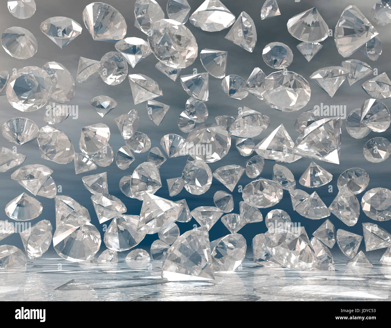 digitale Visualisierung von Diamanten Stockfoto