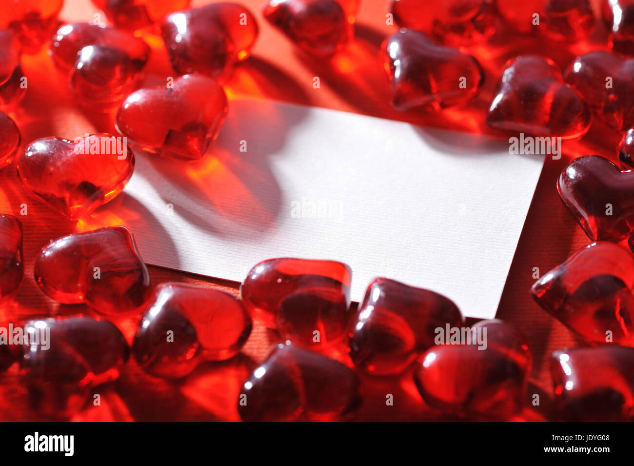 Glas Herz rot Stockfoto