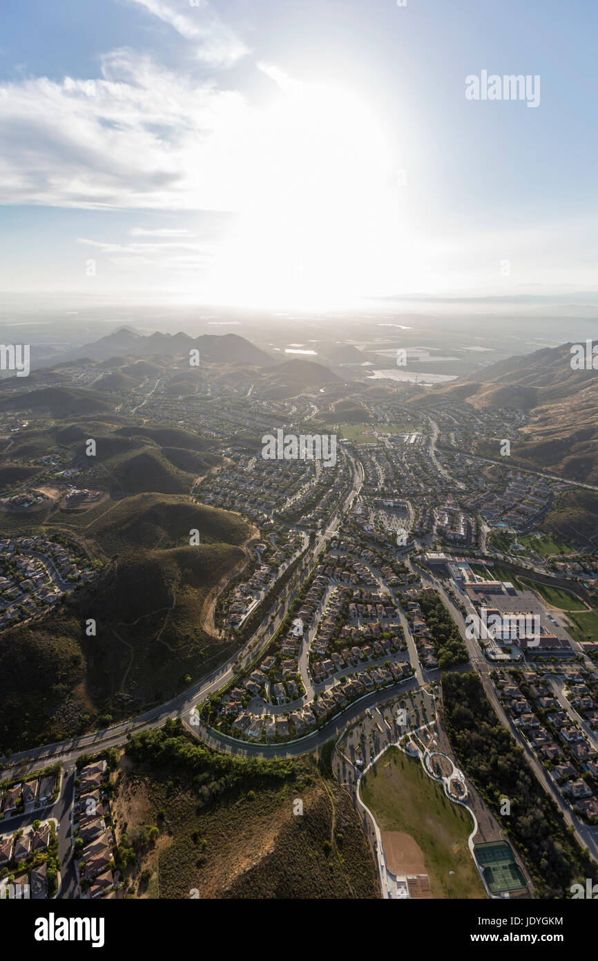 Luftaufnahme von Newbury Park in Ventura County, Kalifornien. Stockfoto