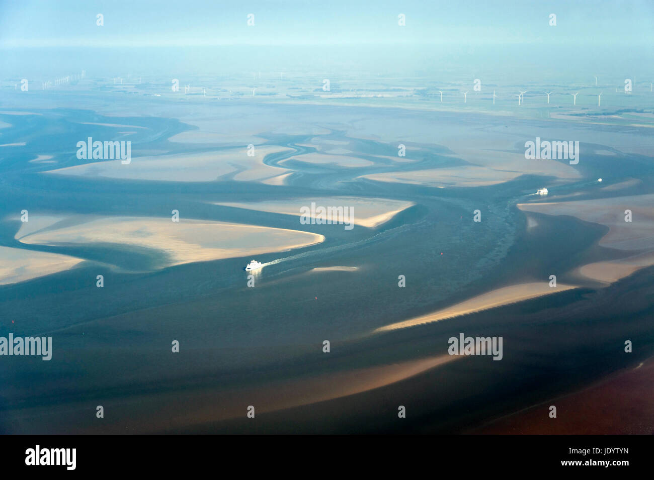 Luftbild Vom Schleswig Holsteinischen Nationalpark Wattenmeer Bei Föhr Stockfoto