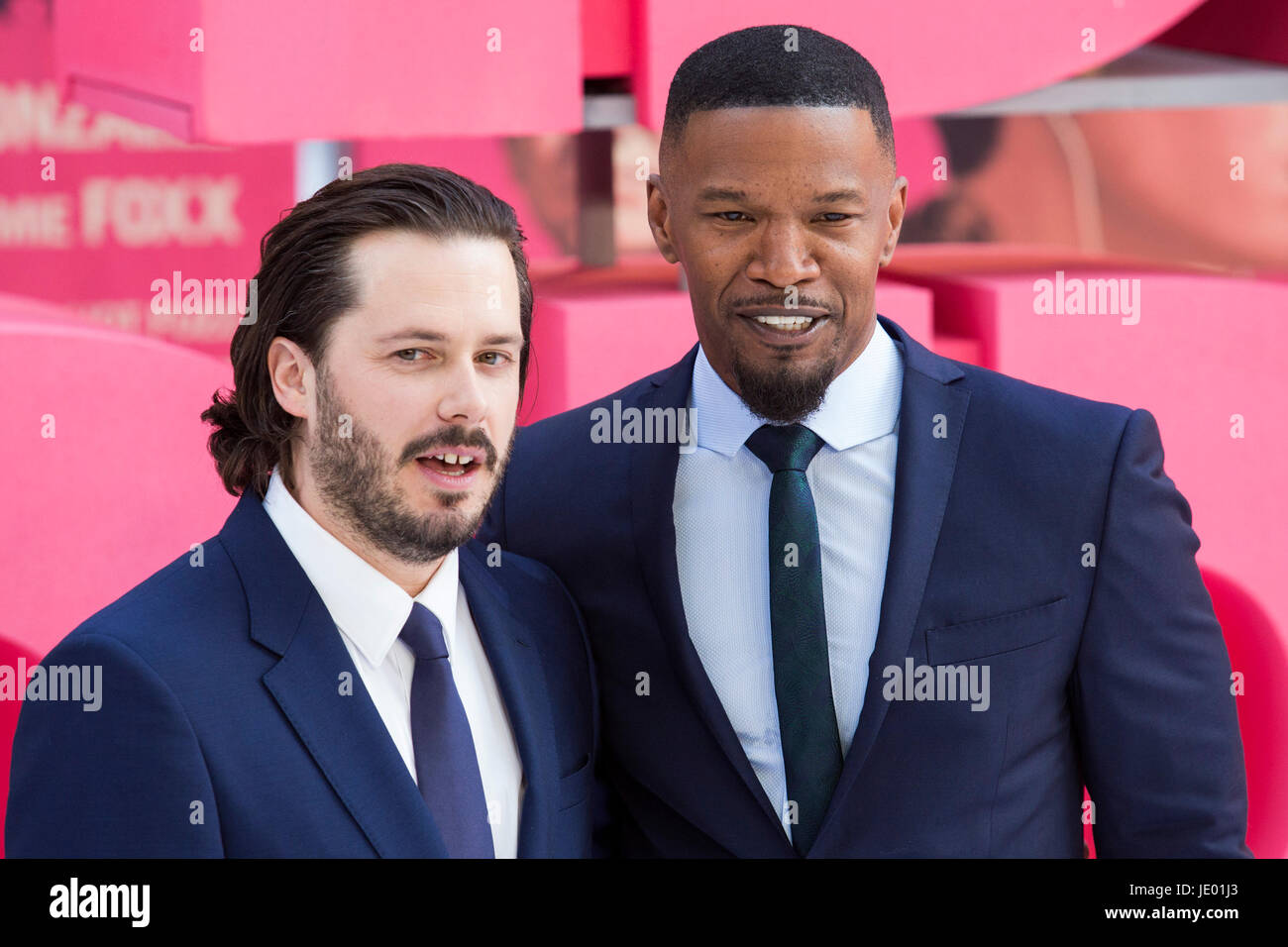 London, UK. 21. Juni 2017. Regisseur Edgar Wright und Schauspieler Jamie Foxx kommen für die Europäische Premiere von Baby-Treiber. Bildnachweis: Bettina Strenske/Alamy Live-Nachrichten Stockfoto