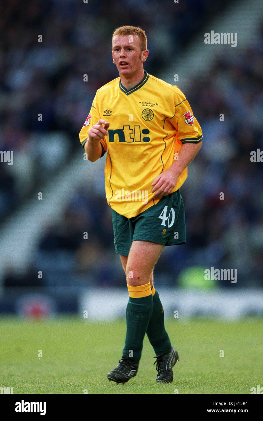STEPHEN CRAINEY GLASGOW CELTIC FC HAMPDEN PARK von GLASGOW GLASGOW 1. März 2001 Stockfoto