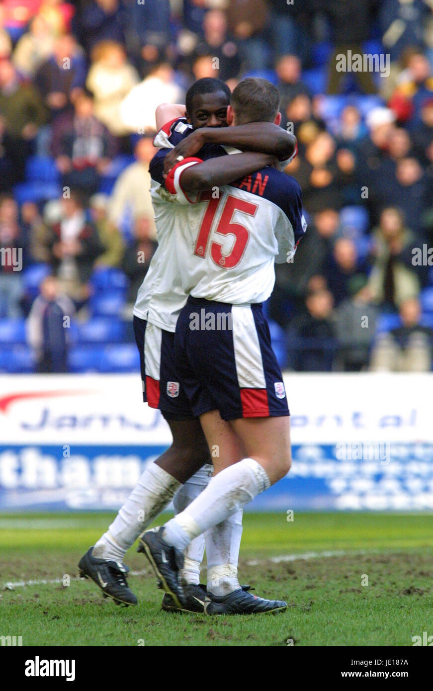 MICHAEL RICKETTS & KEVIN NOLAN BOLTON WANDERERS V BLACKBURN R 17. Februar 2001 Stockfoto