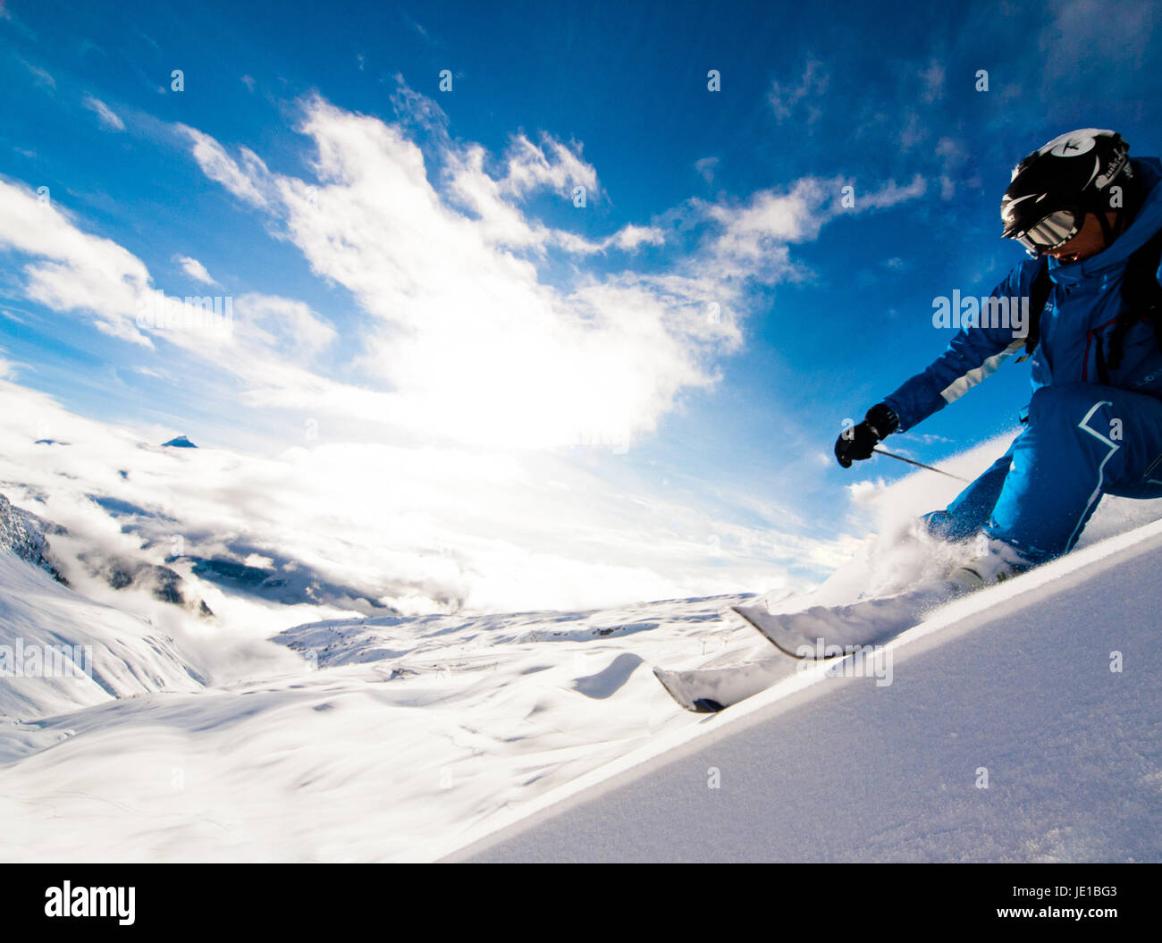 Freeride Ski, Val D'Isiere, Frankreich Stockfoto
