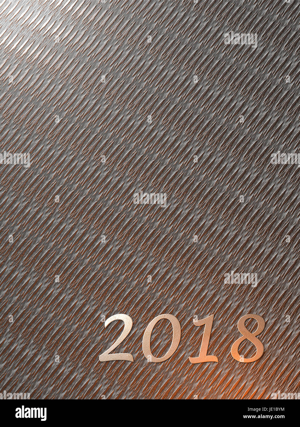 Silber-2018 auf Metallgitter Stockfoto