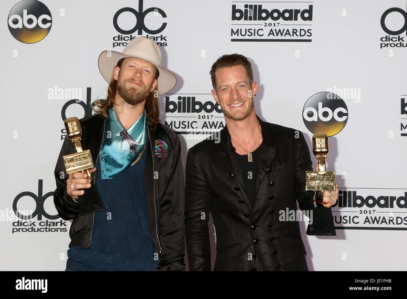 2017 Billboard Awards Presse in der T-Mobile Arena am 21. Mai 2017 in Las Vegas, NV mit: Florida Georgia Line, Brian Kelley, Tyler Hubbard wo: Las Vegas, Nevada, Vereinigte Staaten, wann: 22. Mai 2017 Kredit: Nicky Nelson/WENN.com Stockfoto