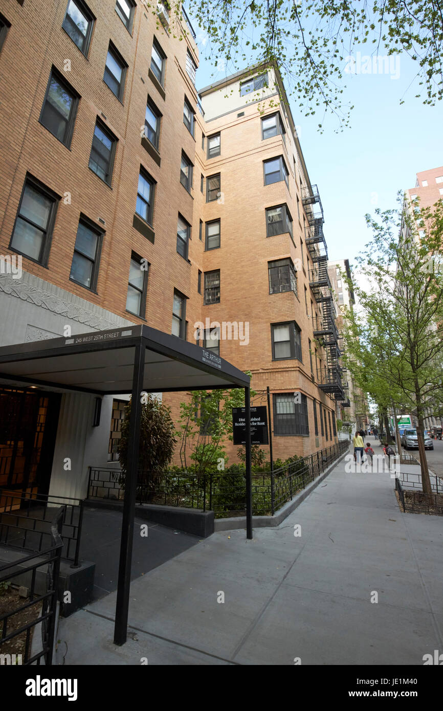 die Arthur renovierte Art-deco-Apartment Gebäude West 25th Street Chelsea New York City USA Stockfoto