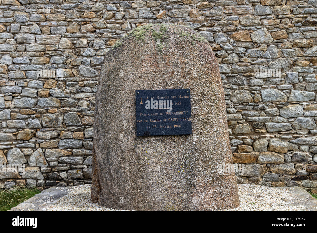 Denkmal für Seeleute verloren auf See an der Pointe de Corsen, Plouarzel, Bittany, Frankreich Stockfoto
