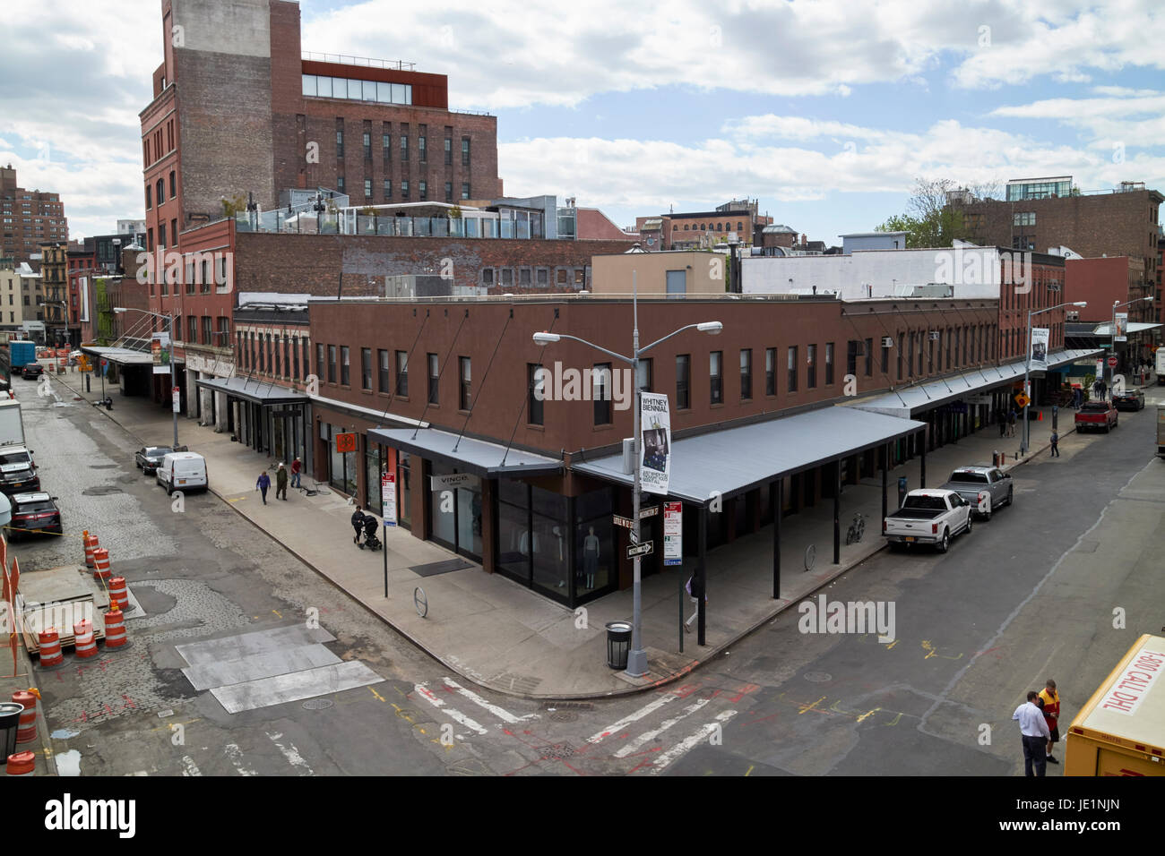 Metall überdachte mercantile Gebäude typisch für New York City USA Meatpacking district Stockfoto