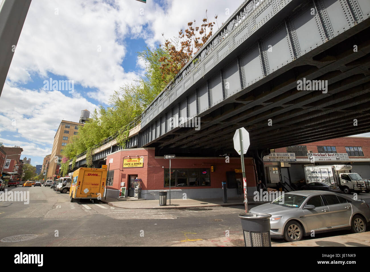 die high Line erhöht Park Gehweg durch den Meatpacking District New York City USA Stockfoto