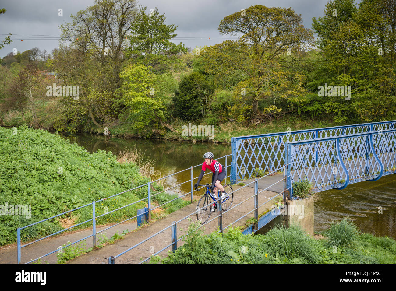 Radfahren in der Northumberland National Park, UK. Stockfoto