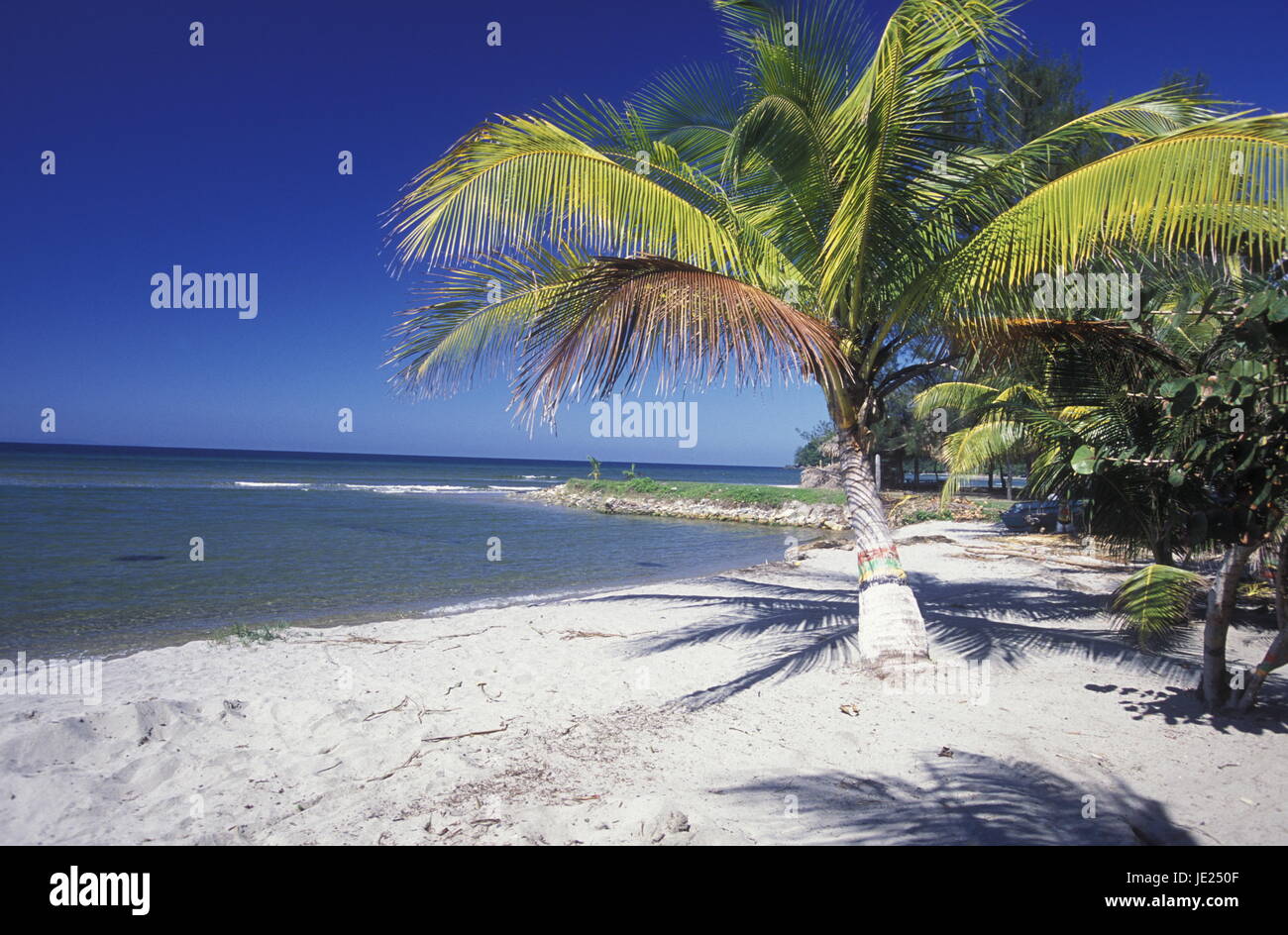 der Strand von Tela in der Nähe von San Pedro Sula am Meer sowie in Honduras in Mittelamerika Stockfoto