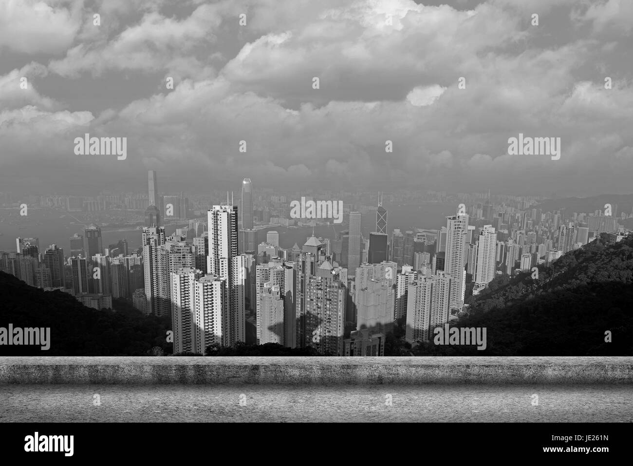 Hong Kong Skyline Wolkenkratzer der Stadt. Stockfoto
